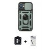 MARSİLYAN™- iPhone 11 Kılıf Ahenk Klasik - Şeffaf Uv Polymer Nano Ekran Koruyucu + PVD Metal Kamera Lens - MI