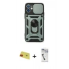 MARSİLYAN™- iPhone 11 Kılıf Ahenk Klasik - Şeffaf Uv Polymer Nano Ekran Koruyucu + Rainbow Kamera Lens Koruma Cam - KI