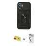 MARSİLYAN™- iPhone 11 Kılıf Ahenk Klasik - Şeffaf Uv Polymer Nano Ekran Koruyucu + Rainbow Kamera Lens Koruma Cam - KI