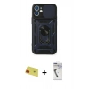 MARSİLYAN™- iPhone 11 Kılıf Ahenk Klasik - Şeffaf Uv Polymer Nano Ekran Koruyucu + Rainbow Kamera Lens Koruma Cam - KI