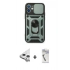 MARSİLYAN™- iPhone 11 Kılıf Ahenk Klasik - Şeffaf Uv Polymer Nano Ekran Koruyucu + Raze Metal Kamera Lens - GS