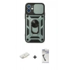MARSİLYAN™- iPhone 11 Kılıf Ahenk Klasik - Şeffaf Uv Polymer Nano Ekran Koruyucu + Renkli Kamera Lens Koruma Cam - SI