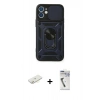 MARSİLYAN™- iPhone 11 Kılıf Ahenk Klasik - Şeffaf Uv Polymer Nano Ekran Koruyucu + Renkli Kamera Lens Koruma Cam - SI