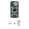 MARSİLYAN™- iPhone 11 Kılıf Ahenk Klasik - Şeffaf Uv Polymer Nano Ekran Koruyucu + Renkli Kamera Lens Koruma Cam - YL