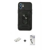 MARSİLYAN™- iPhone 11 Kılıf Ahenk Klasik - Şeffaf Uv Polymer Nano Ekran Koruyucu + Renkli Kamera Lens Koruma Cam - YL