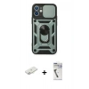 MARSİLYAN™- iPhone 11 Kılıf Ahenk Klasik - Şeffaf Uv Polymer Nano Ekran Koruyucu + Sarı Renkli Kamera Lens Koruma Cam