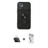 MARSİLYAN™- iPhone 11 Kılıf Ahenk Klasik - Şeffaf Uv Polymer Nano Ekran Koruyucu + Şeffaf Kamera Lens Koruma Cam