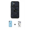 MARSİLYAN™- iPhone 11 Kılıf Ahenk Klasik - Şeffaf Uv Polymer Nano Ekran Koruyucu + Neon Fosforlu Kamera Lens - TU