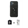 MARSİLYAN™- iPhone 11 Kılıf Ahenk Klasik - Şeffaf Uv Polymer Nano Ekran Koruyucu + PVD Metal Kamera Lens - TU