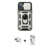 MARSİLYAN™- iPhone 11 Kılıf Ahenk Klasik - Şeffaf Uv Polymer Nano Ekran Koruyucu + Pers Alüminyum Kamera Lens - YL