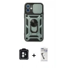 MARSİLYAN™- iPhone 11 Kılıf Ahenk Klasik - Şeffaf Uv Polymer Nano Ekran Koruyucu + PVD Metal Kamera Lens - YL