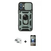 MARSİLYAN™- iPhone 11 Kılıf Ahenk Klasik - Siyah 34D Hayalet Izgaralı Cam + Pers Alüminyum Kamera Lens - YL