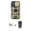 MARSİLYAN™- iPhone 11 Kılıf Ahenk Klasik - Siyah 360 Mat Full Body Arka Koruyucu + Pers Alüminyum Kamera Lens - KI
