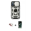MARSİLYAN™- iPhone 11 Kılıf Ahenk Klasik - Siyah 360 Mat Full Body Arka Koruyucu + Pers Alüminyum Kamera Lens - KI