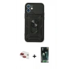 MARSİLYAN™- iPhone 11 Kılıf Ahenk Klasik - Siyah 360 Mat Full Body Arka Koruyucu + Pers Alüminyum Kamera Lens - KI
