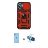 MARSİLYAN™- iPhone 11 Kılıf Ahenk Klasik - Siyah 3D Antistatik Cam Ekran Koruyucu + Neon Fosforlu Kamera Lens - MI
