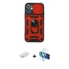 MARSİLYAN™- iPhone 11 Kılıf Ahenk Klasik - Siyah 3D Antistatik Cam Ekran Koruyucu + Renkli Kamera Lens Koruma Cam - SI