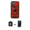 MARSİLYAN™- iPhone 11 Kılıf Ahenk Klasik - Siyah 3D Antistatik Hayalet Cam Ekran Koruyucu + PVD Metal Kamera Lens - SH