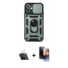 MARSİLYAN™- iPhone 11 Kılıf Ahenk Klasik - Siyah 3D Antistatik Mat Seramik Nano Ekran Koruyucu + Kamera Lens Koruma Cam - SF
