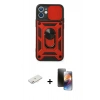 MARSİLYAN™- iPhone 11 Kılıf Ahenk Klasik - Siyah 3D Antistatik Mat Seramik Nano Ekran Koruyucu + Renkli Kamera Lens Koruma Cam - PE