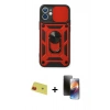 MARSİLYAN™- iPhone 11 Kılıf Ahenk Klasik - Siyah 3D Antistatik Mat Seramik Nano Ekran Koruyucu + Rainbow Kamera Lens Koruma Cam - KI