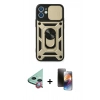 MARSİLYAN™- iPhone 11 Kılıf Ahenk Klasik - Siyah 3D Antistatik Mat Seramik Nano Ekran Koruyucu + Raze Metal Kamera Lens - KI