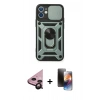 MARSİLYAN™- iPhone 11 Kılıf Ahenk Klasik - Siyah 3D Antistatik Mat Seramik Nano Ekran Koruyucu + Siyah Raze Metal Kamera Lens