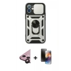 MARSİLYAN™- iPhone 11 Kılıf Ahenk Klasik - Siyah 3D Antistatik Mat Seramik Nano Ekran Koruyucu + Siyah Raze Metal Kamera Lens