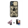 MARSİLYAN™- iPhone 11 Kılıf Ahenk Klasik - Siyah 3D Antistatik Mat Seramik Nano Ekran Koruyucu + Siyah Raze Metal Kamera Lens