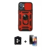 MARSİLYAN™- iPhone 11 Kılıf Ahenk Klasik - Siyah 3D Antistatik Mat Seramik Nano Ekran Koruyucu + Turuncu PVD Metal Kamera Lens