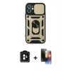 MARSİLYAN™- iPhone 11 Kılıf Ahenk Klasik - Siyah 3D Antistatik Mat Seramik Nano Ekran Koruyucu + PVD Metal Kamera Lens - YL