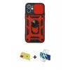 MARSİLYAN™- iPhone 11 Kılıf Ahenk Klasik - Siyah 3D Antistatik Seramik Nano Ekran Koruyucu + Rainbow Kamera Lens Koruma Cam - KI