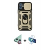 MARSİLYAN™- iPhone 11 Kılıf Ahenk Klasik - Siyah 3D Antistatik Seramik Nano Ekran Koruyucu + Raze Metal Kamera Lens - KI