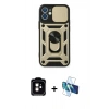 MARSİLYAN™- iPhone 11 Kılıf Ahenk Klasik - Siyah 3D Antistatik Seramik Nano Ekran Koruyucu + PVD Metal Kamera Lens - TU