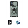 MARSİLYAN™- iPhone 11 Kılıf Ahenk Klasik - Siyah 3D Antistatik Seramik Nano Ekran Koruyucu + PVD Metal Kamera Lens - TU
