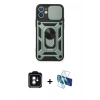 MARSİLYAN™- iPhone 11 Kılıf Ahenk Klasik - Siyah 3D Antistatik Seramik Nano Ekran Koruyucu + PVD Metal Kamera Lens - YL