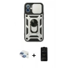 MARSİLYAN™- iPhone 11 Kılıf Ahenk Klasik - Siyah 6D Antistatik Mat Seramik Hayalet Nano Ekran Koruyucu + Pers Alüminyum Kamera Lens - GI