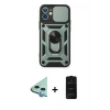 MARSİLYAN™- iPhone 11 Kılıf Ahenk Klasik - Siyah 6D Antistatik Mat Seramik Hayalet Nano Ekran Koruyucu + Raze Metal Kamera Lens - MI