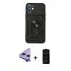 MARSİLYAN™- iPhone 11 Kılıf Ahenk Klasik - Siyah 6D Antistatik Mat Seramik Hayalet Nano Ekran Koruyucu + Raze Metal Kamera Lens - MR