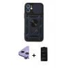 MARSİLYAN™- iPhone 11 Kılıf Ahenk Klasik - Siyah 6D Antistatik Mat Seramik Hayalet Nano Ekran Koruyucu + Raze Metal Kamera Lens - MR