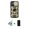 MARSİLYAN™- iPhone 11 Kılıf Ahenk Klasik - Siyah 6D Antistatik Mat Seramik Hayalet Nano Ekran Koruyucu + Raze Metal Kamera Lens - MI