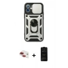 MARSİLYAN™- iPhone 11 Kılıf Ahenk Klasik - Siyah 6D Antistatik Mat Seramik Hayalet Nano Ekran Koruyucu + Pers Alüminyum Kamera Lens - KI