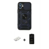 MARSİLYAN™- iPhone 11 Kılıf Ahenk Klasik - Siyah 6D Antistatik Mat Seramik Hayalet Nano Ekran Koruyucu + Renkli Kamera Lens Koruma Cam - PE