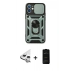 MARSİLYAN™- iPhone 11 Kılıf Ahenk Klasik - Siyah 6D Antistatik Mat Seramik Hayalet Nano Ekran Koruyucu + Raze Metal Kamera Lens - GS