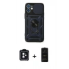 MARSİLYAN™- iPhone 11 Kılıf Ahenk Klasik - Siyah 6D Antistatik Mat Seramik Hayalet Nano Ekran Koruyucu + PVD Metal Kamera Lens - SH
