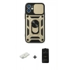 MARSİLYAN™- iPhone 11 Kılıf Ahenk Klasik - Siyah 6D Antistatik Mat Seramik Hayalet Nano Ekran Koruyucu + Renkli Kamera Lens Koruma Cam - SI