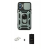 MARSİLYAN™- iPhone 11 Kılıf Ahenk Klasik - Siyah 6D Antistatik Mat Seramik Hayalet Nano Ekran Koruyucu + Renkli Kamera Lens Koruma Cam - SI
