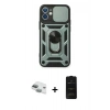 MARSİLYAN™- iPhone 11 Kılıf Ahenk Klasik - Siyah 6D Antistatik Mat Seramik Hayalet Nano Ekran Koruyucu + Pers Alüminyum Kamera Lens - YL