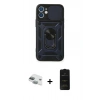 MARSİLYAN™- iPhone 11 Kılıf Ahenk Klasik - Siyah 6D Antistatik Mat Seramik Hayalet Nano Ekran Koruyucu + Pers Alüminyum Kamera Lens - YL