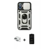 MARSİLYAN™- iPhone 11 Kılıf Ahenk Klasik - Siyah 6D Antistatik Mat Seramik Hayalet Nano Ekran Koruyucu + Pers Alüminyum Kamera Lens - YL
